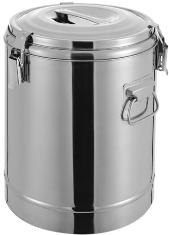 Seau isotherme en acier inoxydable, 30 l, seau à glace commercial avec couvercle, garde le temps 12 h, seau isolé pour riz, soupe, congee, seau à glace pour crème glacée, mousse, alcool