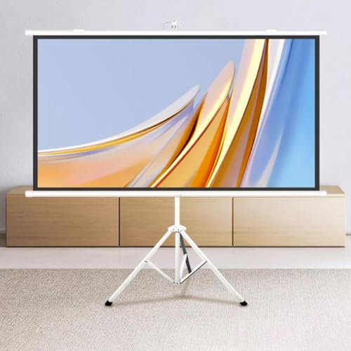OPOLDBDMAC Projector Screen With Tripod Stand|Portable Foldable Anti-Crease Pull Down Projector Screen 40 Inch 60 Inch 72 Inch 16:9 4K HD Screen For Home Theater(40 inch 16:9)