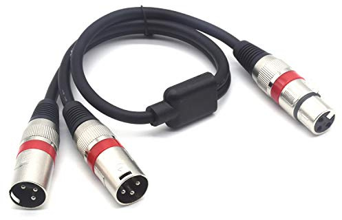 SiYear Symmetrisches Mikrofon-Patch-Y-Kabel, XLR-Buchse auf Dual-XLR-Stecker, 3-poliger Splitterkabel, Audio-Adapter (XLR-F auf 2 XLR-M)
