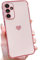 Sawiqpd for Samsung A26 5G Case, Girly Women Love Heart Pattern Electroplated Phone Case Soft TPU Silicone Bumper Air Cushion Shockproof Protective Back Cover for Samsung Galaxy A26 5G, Pink