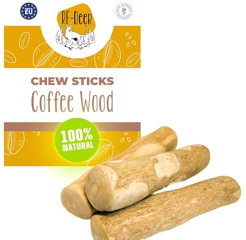 RF-Deer Kaffeeholz für Hunde, Natürlich, XXL, 20-23 cm, 210-250 g, 1 Stück | Kaffeeholz, handpoliert, ohne Farb- und Konservierungsstoffe, recycelbar, 20-23 cm, 210-250 g, für große Hunde