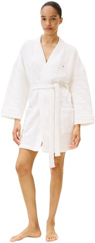 Tommy Hilfiger Peignoir Femme Gift Quilted Robe Court, Ivoire (Ivory), M