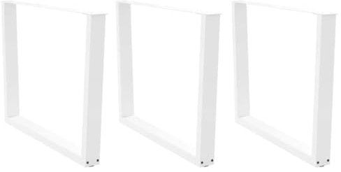 vidaXL Pieds de Table à Manger en Forme de V, 3 pièces, Blanc, 100 x (72-73,3) cm, Acier