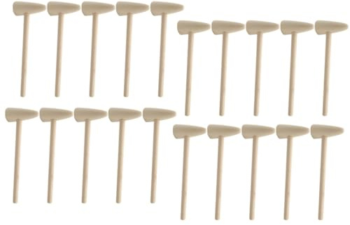 TOBBOMEY 20 Stück Kinder Spielzeug Hämmer Mini Schlägel Kleine Holzhammer Spielzeug