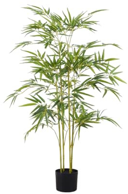 Zstar 100 cm Planta artificial de bambú grande árbol artificial plantas artificiales en maceta, tronco realista y hojas de seda, plantas artificiales grandes, plantas artificiales de bambú, decoración