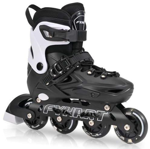 Patines en Línea para Niños/Jóvenes y Adultos | Patines 4 Ruedas Niña para Niños para Uso en Interiores y Exteriores Negro (Tamaños S)