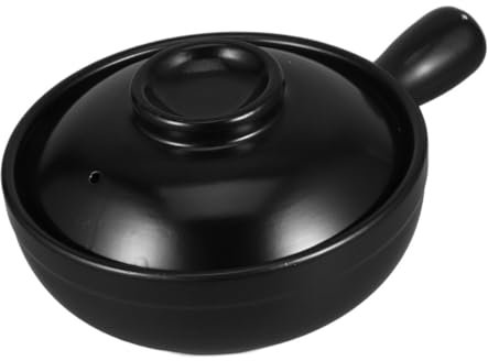 UKCOCO Marmite Terre Cuite Pour Cuisson Petite Marmitte à Soupe Avec Couvercle Cocotte Multifonctionnelle Pour Riz Et Soupes
