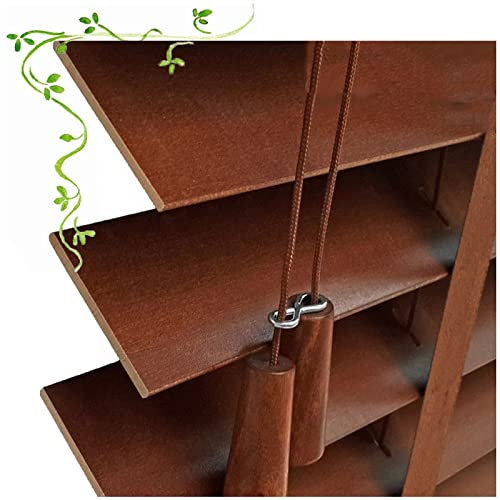 Holzjalousien für Fenster, horizontale Holzschattierungen für Küche/Büro/Badezimmer, echte Holzrollos, 40 x 150 cm breit, Größe 144,8 x 259,1 cm, stilvoller Sonnenschutz