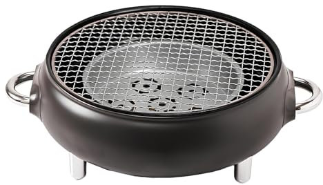 Generisch Tragbarer Mini-Grill, Outdoor-BBQ-Grill, Holzkohlegrill im koreanischen Stil, einfach zu montieren und zu reinigen, Verschiedene Pakete erhältlich (Dunkelgrau, A)