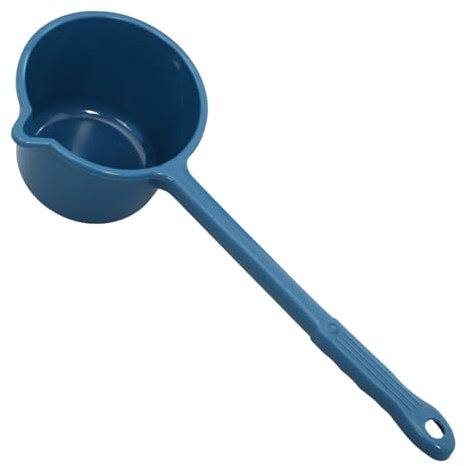 CIYODO Cucharón De Agua Con Mango Largo Azul De Plástico Duradero Para Uso Doméstico y Ducha, Cucharón Multifuncional Ligero Para Cocina y Jardinería, Utensilio Práctico Hogar
