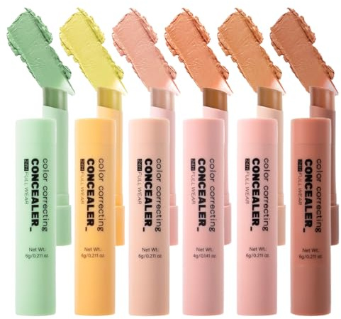 Correttore in Stick | 6 Tonalità Coprente Correttore Imperfezioni,Formula Leggera e Resistente per Nascondere Imperfezioni Viso Donne e Ragazze