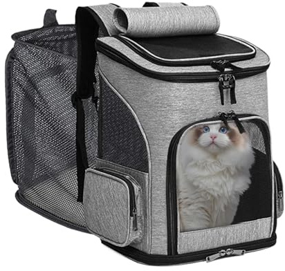 Katzentransportbox,Weich gepolsterte Faltbare und erweiterbare Tragetasche | Haustierzubehör Für Reisen Auto Tierarzt Flugzeug Outdoor Aktivitäten