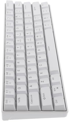 Gatuida Clavier Mécanique avec 61 Touches RGB Rétroéclairé Filaire Blanc Design Ergonomique en Abs, Clavier Compact pour Gaming et Travail sur PC