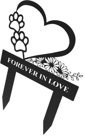 SUPVOX Plaque Commémorative pour Chien Stèle Funéraire Métallique Décorations De Jardin Extérieur Piquet Commémoratif Facile à Installer Objet Mémorial pour Animaux De Compagnie