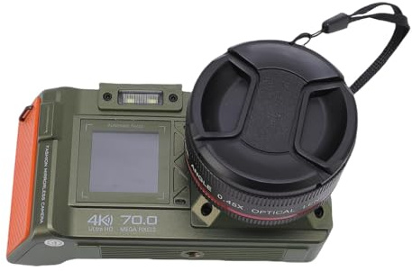 Asixxsix Cámara Digital 4K, Cámara DSLR de 70MP con 50x Zoom Auto Focus F1.8 Apertura Doble Pantalla Flash WiFi, Cámara de Video para Fotografía Vlogging Vlogging (Verde Oliva)