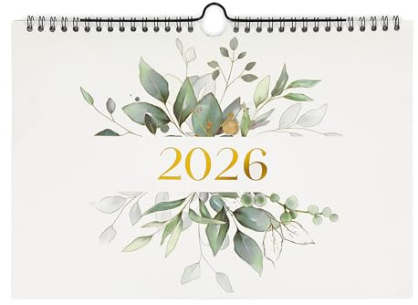 CraftWerk Wandkalender 2026 - Monatskalender im A4 Querformat - Ideal als Geburtstagskalender, Paarkalender und Familienplaner für Zuhause und Büro - mit Druckfehler