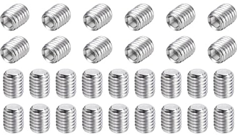 QUARKZMAN 30 Stück M8-1.25 x 10mm Madenschrauben 304 Edelstahl Cup Point Innensechskant Schrauben Für Badezimmer Armaturen Möbel Reparatur DIY Projekt