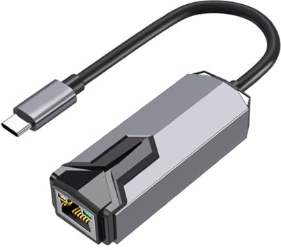 CHIZISX Adaptador Ethernet de 2,5 Gbps tipo C/USB a RJ45 Gigabit Ethernet adaptador de cable de red conector de red para ordenador portátil de aluminio tipo C/USB