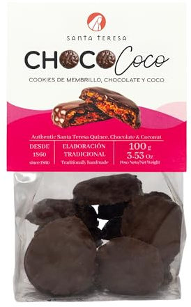 Santa Teresa -Chocococo de Membrillo. Crujientes cookies de auténtico membrillo Santa Teresa con chocolate y coco, 100g