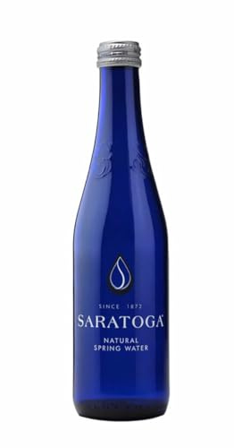 Saratoga Natural Spring Water, Sparkling, Blue Glass Bottle, 350ml, Pack of 4, opd goods