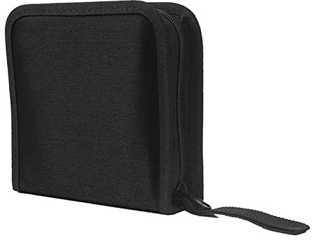 ljhnba Portable CD Case 40 Capacity Mercerized Fabric Storage Bag Holder with Zipper for Home Car Box Bags