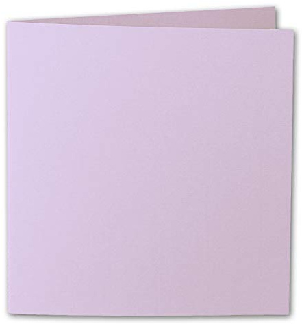 ARTOZ 25x Faltkarten quadratisch - Flieder (Lila) - 155 x 155 mm Karten blanko zum Selbstgestalten - 220 g/m² gerippt