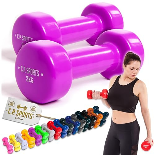 C.P. Sports Gymnastikhanteln | Kurzhanteln 2er Set - Gewichte von 0,5kg bis 12kg | Hanteln/Dumbbells für Damen & Herren | Hantelset für Sport, Fitness, Gymnastik, Kraftraining, Workout, Home Gym