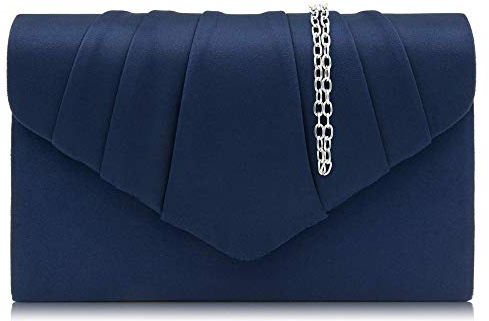 Milisente Clutch Damen, Elegante Wildleder Abendtasche Umschlag Crossbody Klassisch Clutch Tasche (Blau)