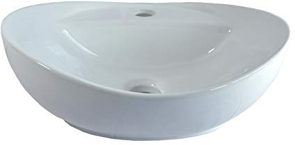 warenplus Vasque à Poser Salle de Bain Lavabo en céramique Ovale, Petit, Blanc 40,5x33x15