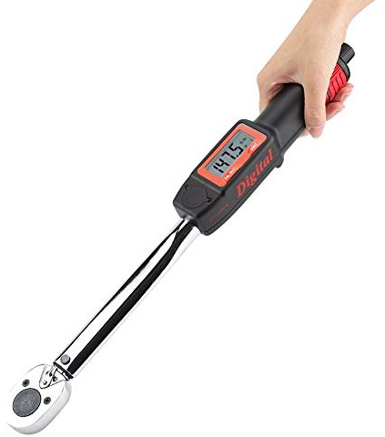 Drehmomentschlüssel Set, 1/2 Auto Motorrad Digitaler Winkeldrehmomentschlüssel mit LED-Anzeige und Koffer, 30-150Ft Magnetische Zündkerzenhülse, ft. lb. in in. lb umwandelbar, 0,5 Schritte