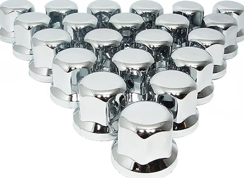 Chrom LKW Anhänger Felgen Schraubenkappen, 20 Stück, 32 mm, 20x - Ideal für LKW und Anhängerfelgen, Robuste und Langlebige Konstruktion