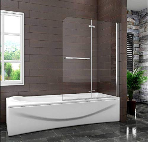 Mampara de Bañera Plegable con Bisagra Cristal Antical 6mm 100x140cm