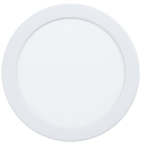 EGLO LED Einbaustrahler Fueva 5, Ø 16,6 cm, Spot dimmbar aus Stahl und einer Kunststoff Leuchtfläche, Einbauleuchte in Weiß, EInbauspot flach, geringe Einbautiefe 26 mm, warmweiß