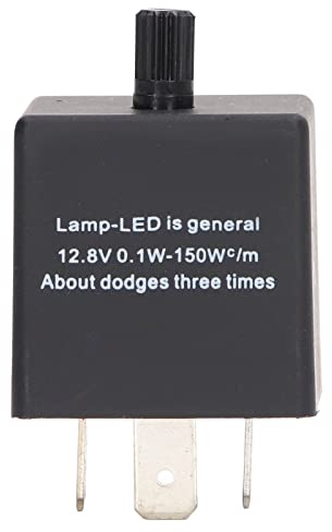 Tissting LED Blinkrelais 3 Pin 12.8V 10A Elektronisches Blinker 88/min Einstellbare Blinkfrequenz ABS Wasserdichtes Blinkgeber Modul Fix für Auto Motorrad LED Blinkerbirnen