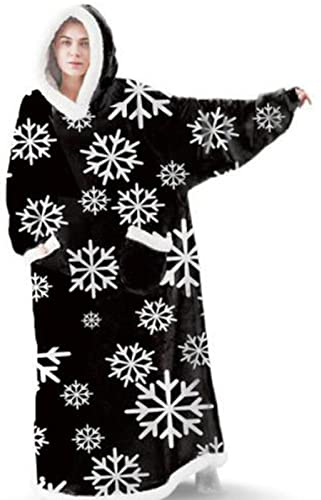 TV Decke Kuscheldecke Geschenk Ganzkörperdecke mit Ärmeln Kapuze und Taschen Snuggle Decke zum Anziehen Fleece Sherpa Warme Decken für Erwachsene Frauen Männer Einheitsgröße,#3,L
