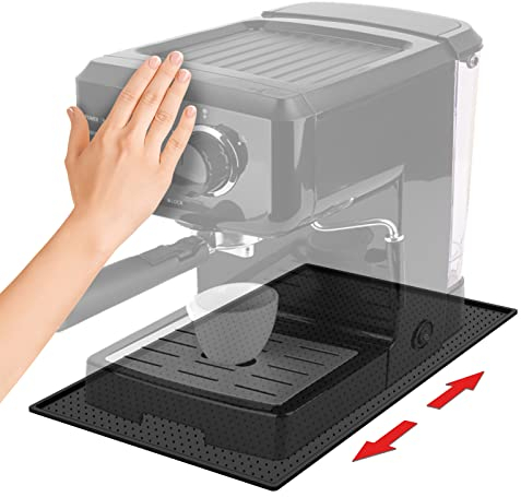 Bonna Kaffeemaschine Abtropfmatte, Anti-Rutsch kaffemaschinen unterlage, Kaffeevollautomat Zubehör kompatibel mit Siemens EQ6, De'Longhi Magnifica usw, Philips LatteGo usw-Schwarz