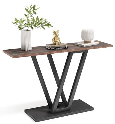 LITTLE TREE Konsolentisch Flurtisch für den Eingangsbereich 43-Zoll-Sofatisch Flurtische für das Wohnzimmer, rustikales Braun