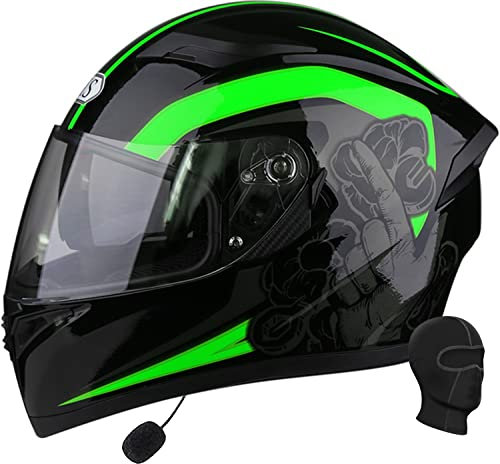 Full Face Motorcycle Helmet Flip Up Modular Helmet DOT/ECE Approved, Built-in Dual Speaker with Microphone, Men's Women's Motorcycle Helmet, M ~ XXXL