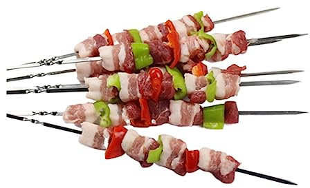 rutschfeste Grillspieße mit Gewinde, Grillnadeln aus Edelstahl, Verbrühschutz, for Fleisch, Garnelen, Huhn, Gemüse, 50–500 Stück (Size : 500)