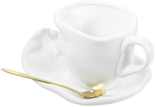 UPKOCH Tasse à Thé Originale Céramique Avec Soucoupe Assortie Service à Thé Pratique Pour Café Lait Et Boissons