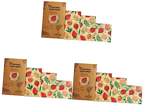 Zerodeko 9stücke Bienenwachstücher Lebensmittelechte Wachspapier Für Sandwiches Kekse Obst Gemüse Wiederverwendbare Ölbeständige Frischhaltefolie Für Küche Und Picknick