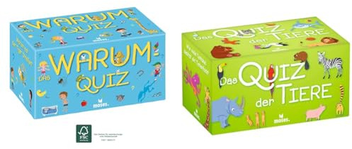 moses. Das Warum-Quiz & 90153 Quiz, Kinder Wissensquiz mit 100 spannenden Tierfragen, Wissensspiel über das Reich der Tiere, Ratespiel für clevere Kids und Tierfreunde ab 8 Jahren, M