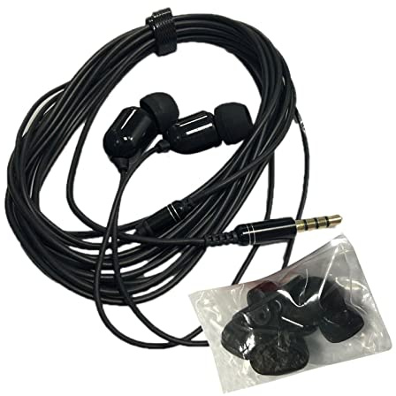 Auricolari extra lunghi, cuffie antirumore da 3 metri con microfono e suono chiaro, cuffie con cavo di estensione da 3,5 mm, cuffie portatili con monitor per cavo per live streamer, trasmissione