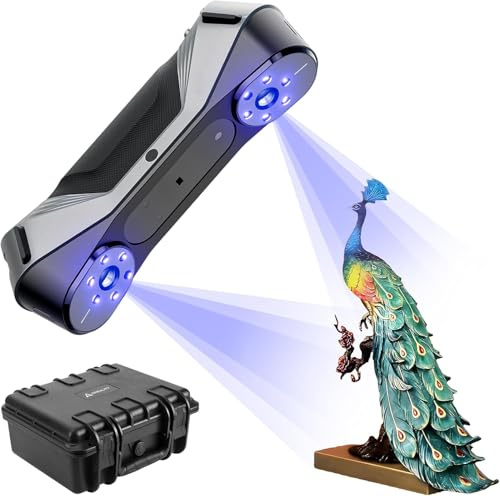 Creality Raptor 3D Scanner, Handscanner mit 0.02mm Genauigkeit, industrielles blaues Licht, Anti-Shake Tracking, bis zu 60FPS Scanning Speed Support 5-2000mm Objekte für Windows Mac