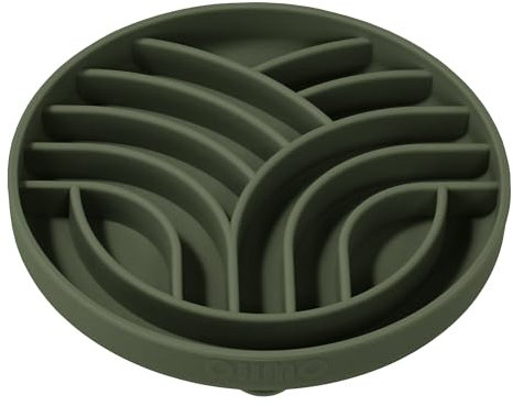 OHMO Antischlingnapf Hunde für Katzen Welpen, Anti Schling Napf Hund Silikon gesundes Fressen stoppt Blähungen Anti-Rutsch (S-Baum des Lebens, Tarngrün)