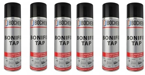 6 X TAPHICEROS Adhesivo en spray para fieltro, 500 ml (6), universal, conexión flexible y resistente, adhesión y evaporación rápidas, fácil de usar, aplicación precisa, no contiene DCM