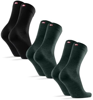 DANISH ENDURANCE Merinoull Strumpor Män, Vardag, 3 & 5-pack | Merinoullstrumpor, Luftiga & temperaturreglerande, balanserad passform för kontorsskor & vardag, Unisex