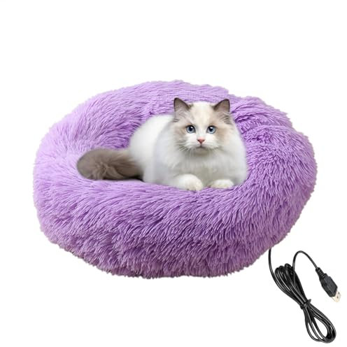 Beheiztes Haustierbett - Weiche Wärmekissen, USB-beheiztes Hundebett | Komfortables Heizkissen für Katzen, leicht zu reinigendes Haustierbett, sicheres beheiztes Bett für kleine Haustiere, tragbare