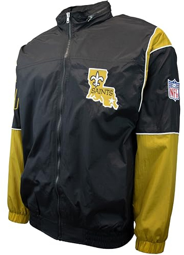 Mitchell & Ness NFL autentisk sidojacka, New Orleans helgon svart, S