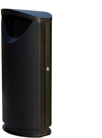Papelera de Reciclaje para Exteriores Papelera de Metal para Exteriores Papelera de Acero para Exteriores Cubo Individual Papelera Negra esmerilada con cenicero Oculto Cubo de basu